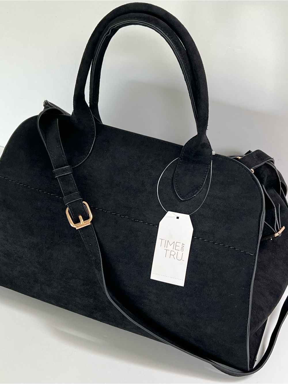 Time and Tru Sage Margaux Style Black Satchel Bag NWT